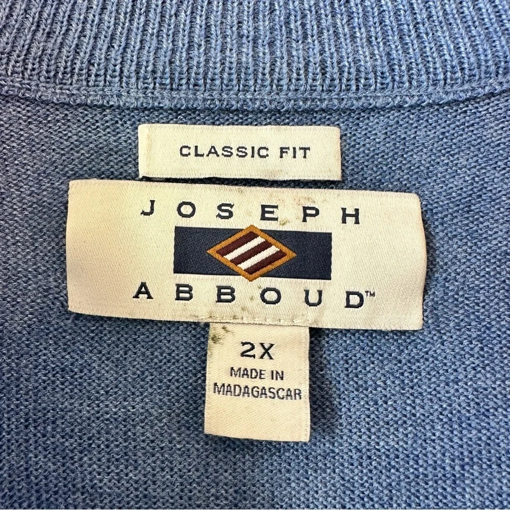 Men's Wool Blend Dusty Blue Half-Zip Sweater